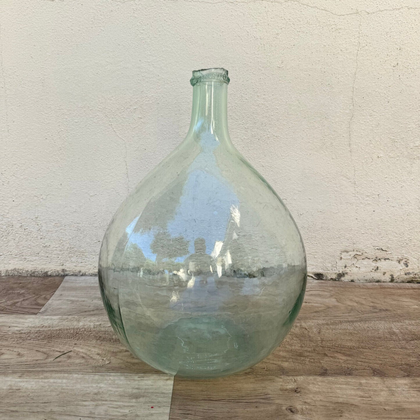 Old French clear glass Dame Jeanne Demi John Bottle bonbonne 1006247 - Fleamarketfrance