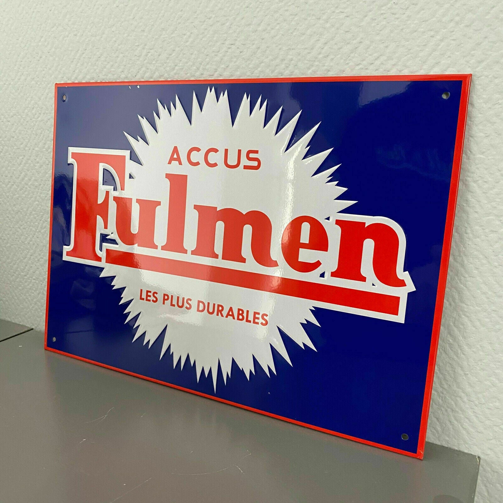Vintage French Automotive Sign FULMEN Battery Metal Garage Wall Decor 2509212 FULMEN