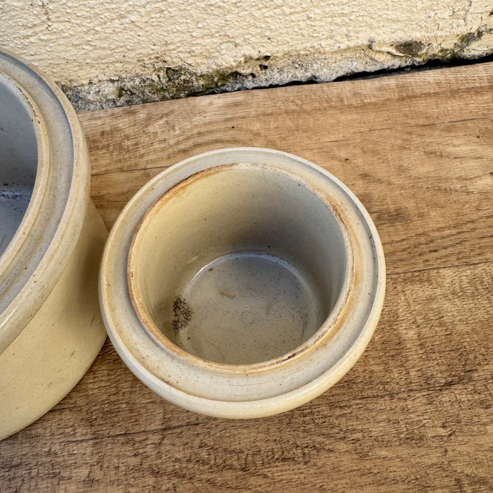 French Stoneware Preserve Jars La Conserve Vintage Storage Pots 09112317 La Conserve