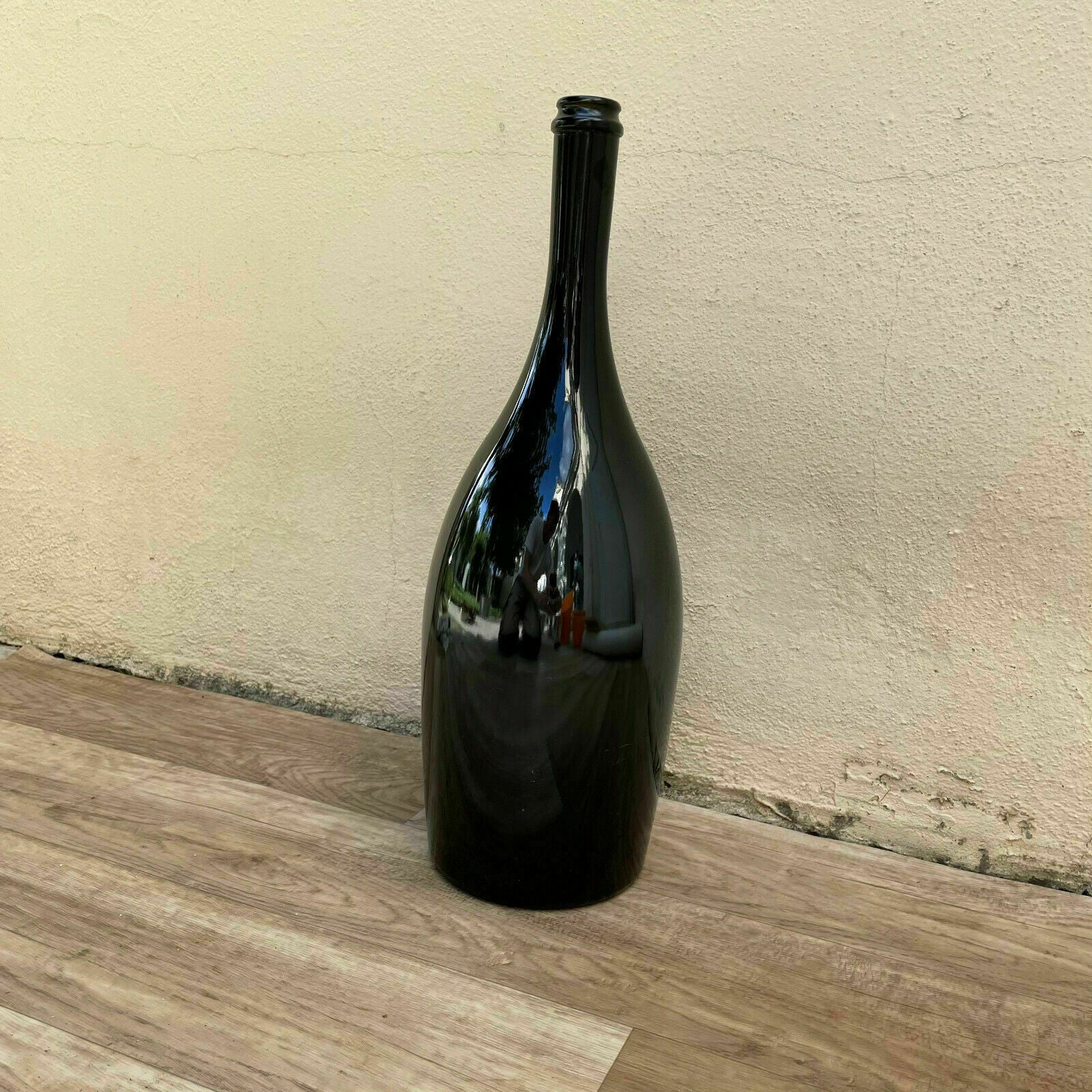 French Antique Dark Green Glass Wine Bottle 1920s Large 44cm 01112111 Fleamarketfrance