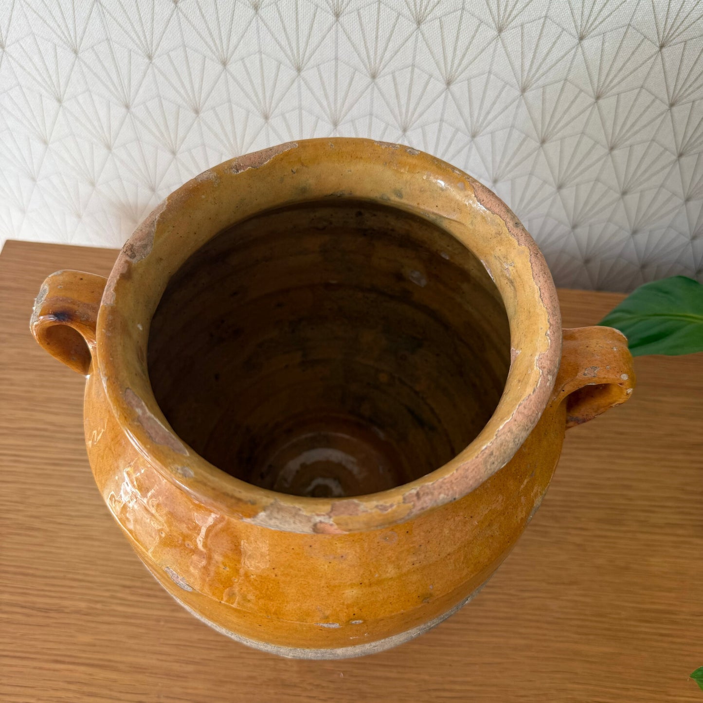 French Confit Pot Antique Terra Cotta Pottery Vessel 26cm Vase 1101252 Unmarked