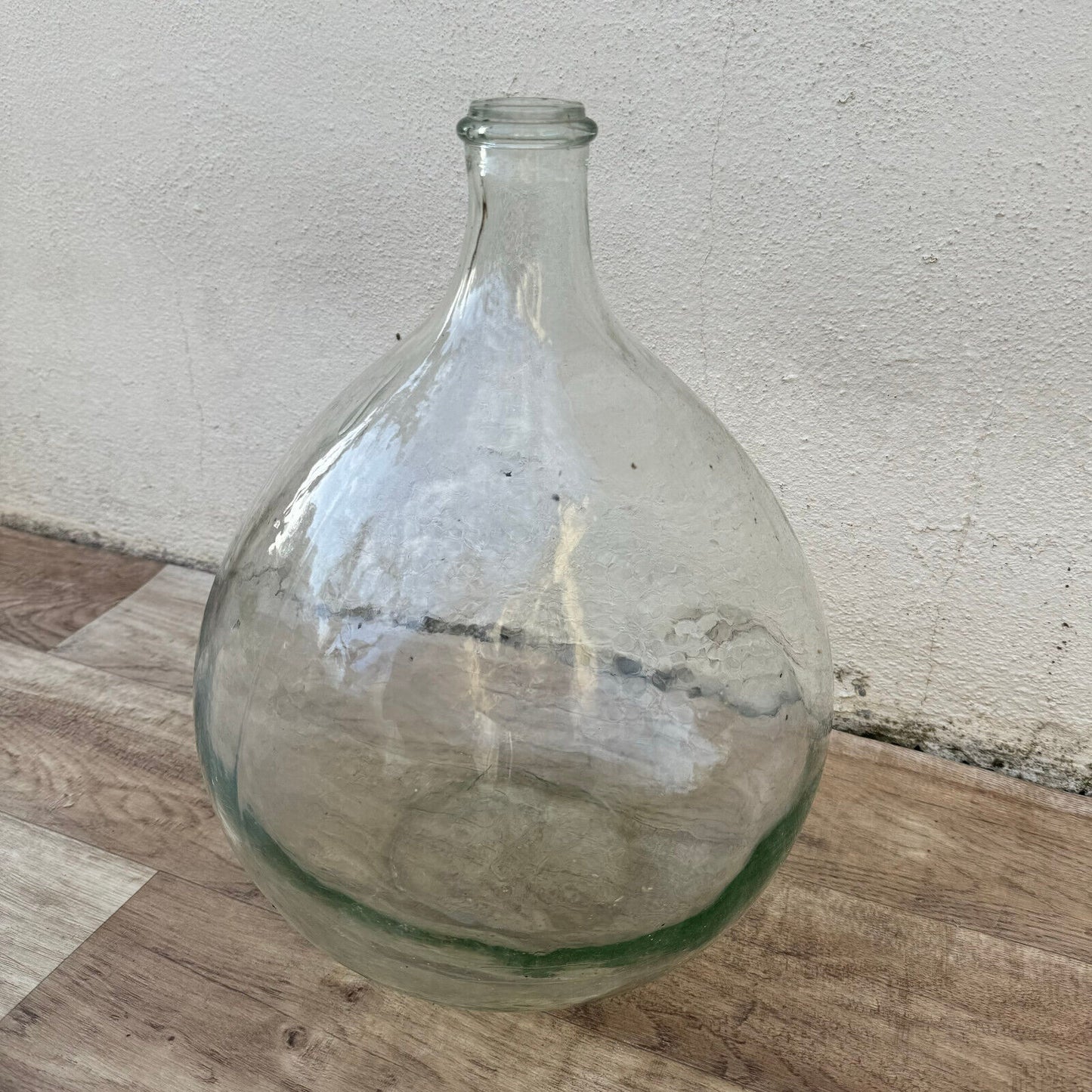 Old French clear glass Dame Jeanne Demi John Bottle bonbonne 23022411 - Fleamarketfrance