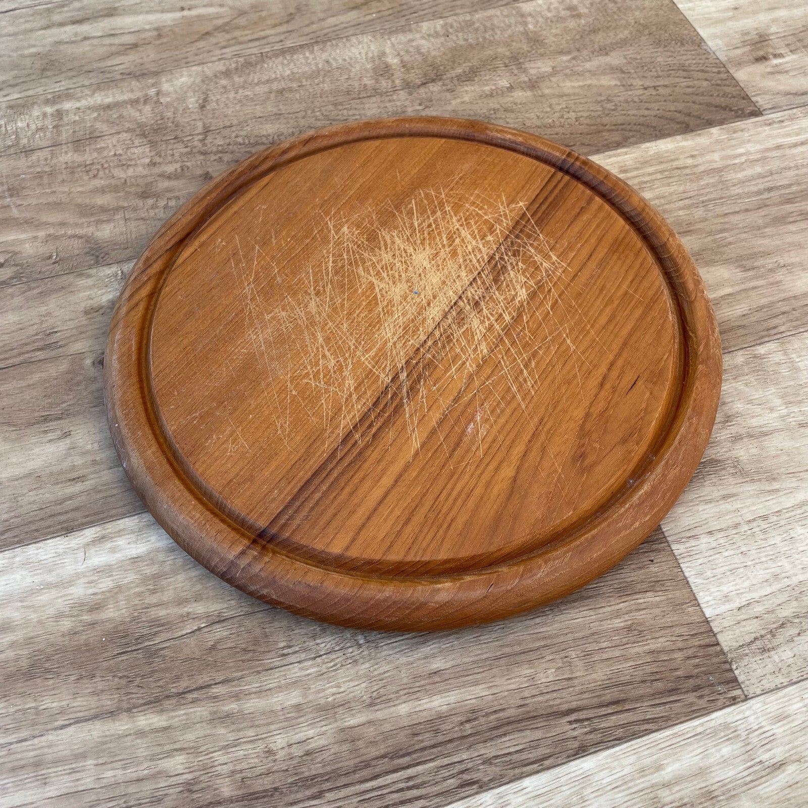 French Wooden Cutting Board Vintage Kitchen Round Wood Bread Board 22102411 Antique