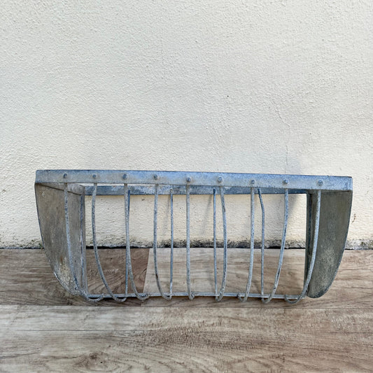 French Animal Feeder Vintage Galvanized Metal Farm Basket Rustic 0909231 Colonial Tin Works