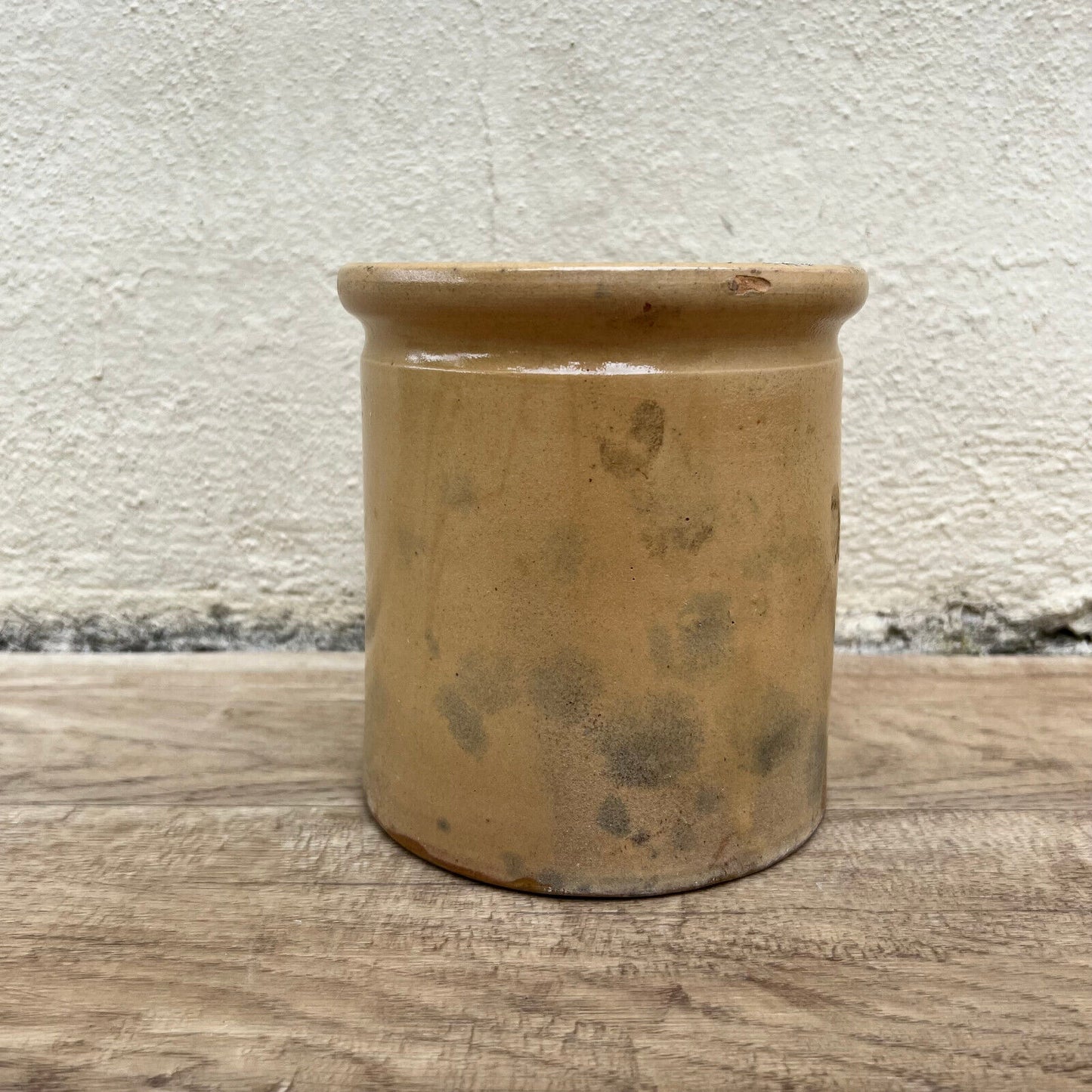 HANDMADE GLAZED YELLOW ANTIQUE FRENCH CONFIT JAM POT TERRACOTTA 5 3/4" 1107223 - Fleamarketfrance