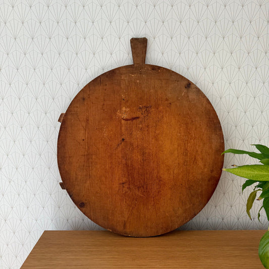 ANTIQUE VINTAGE ROUND EUROPEAN BREAD OR CHOPPING CUTTING BOARD WOOD 0902253 - Fleamarketfrance