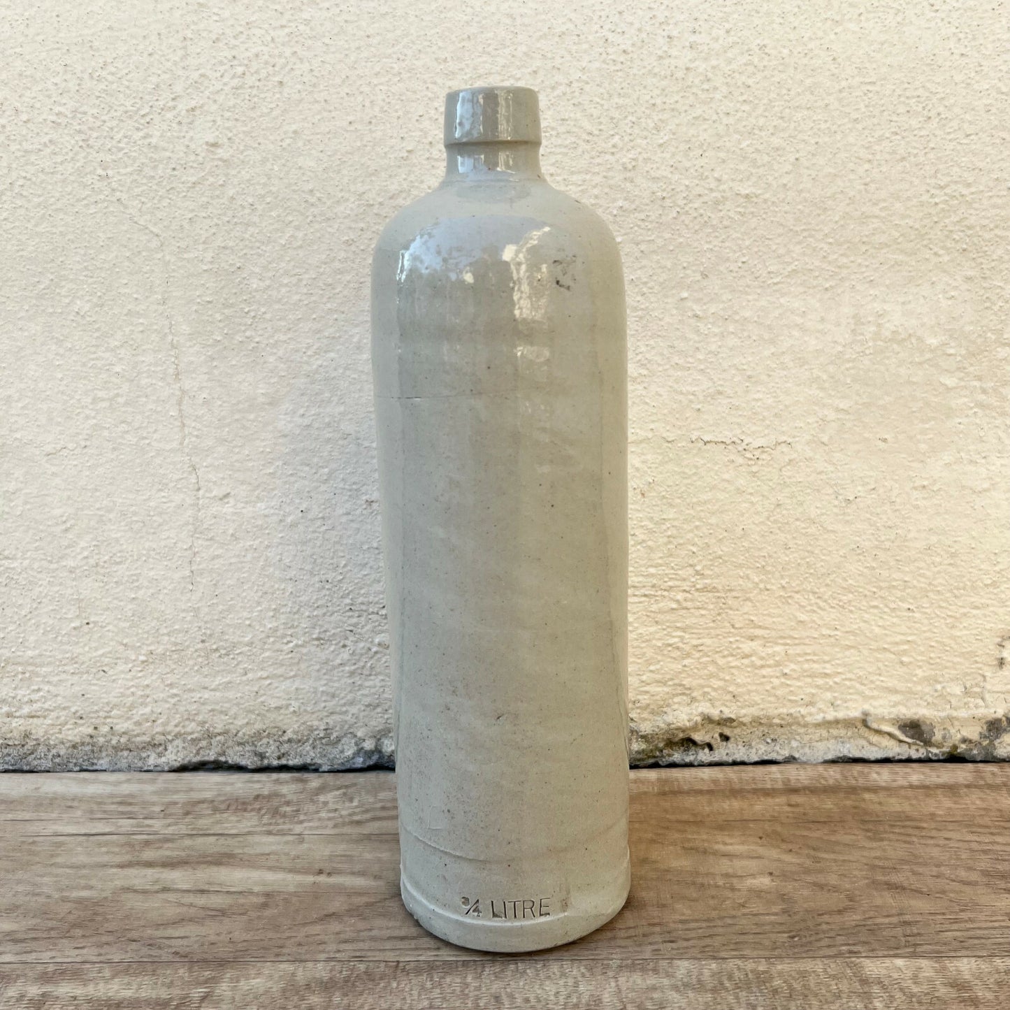 French Stoneware Bottle 3/4 Litre Vintage Ceramic Wine Spirit 0403226 Unmarked