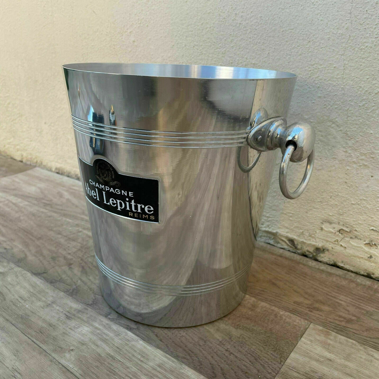 Vintage French Champagne Bucket Abel Lepitre Chrome Ice Cooler 9.5" 0404223 Fleamarketfrance