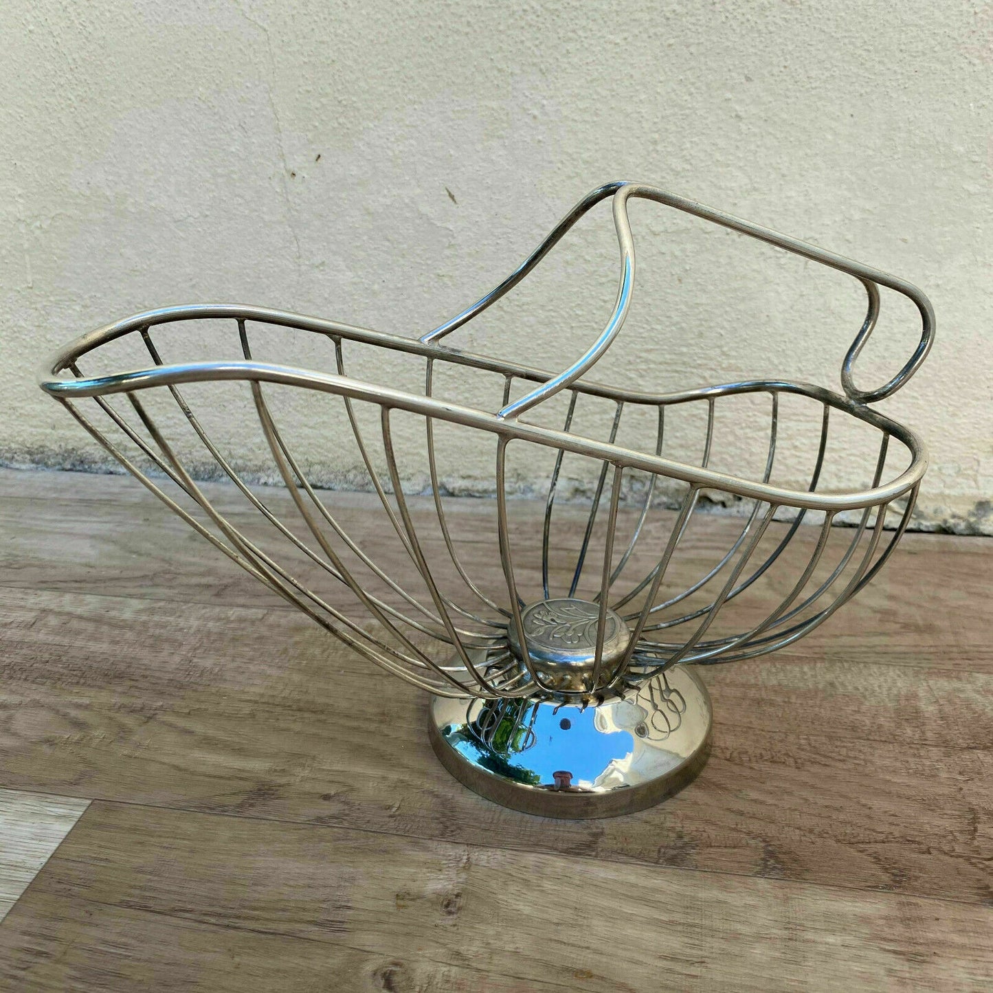 French Silver Plated Vintage Wine Basket Bottle Holder Serving 3110217 Handmade