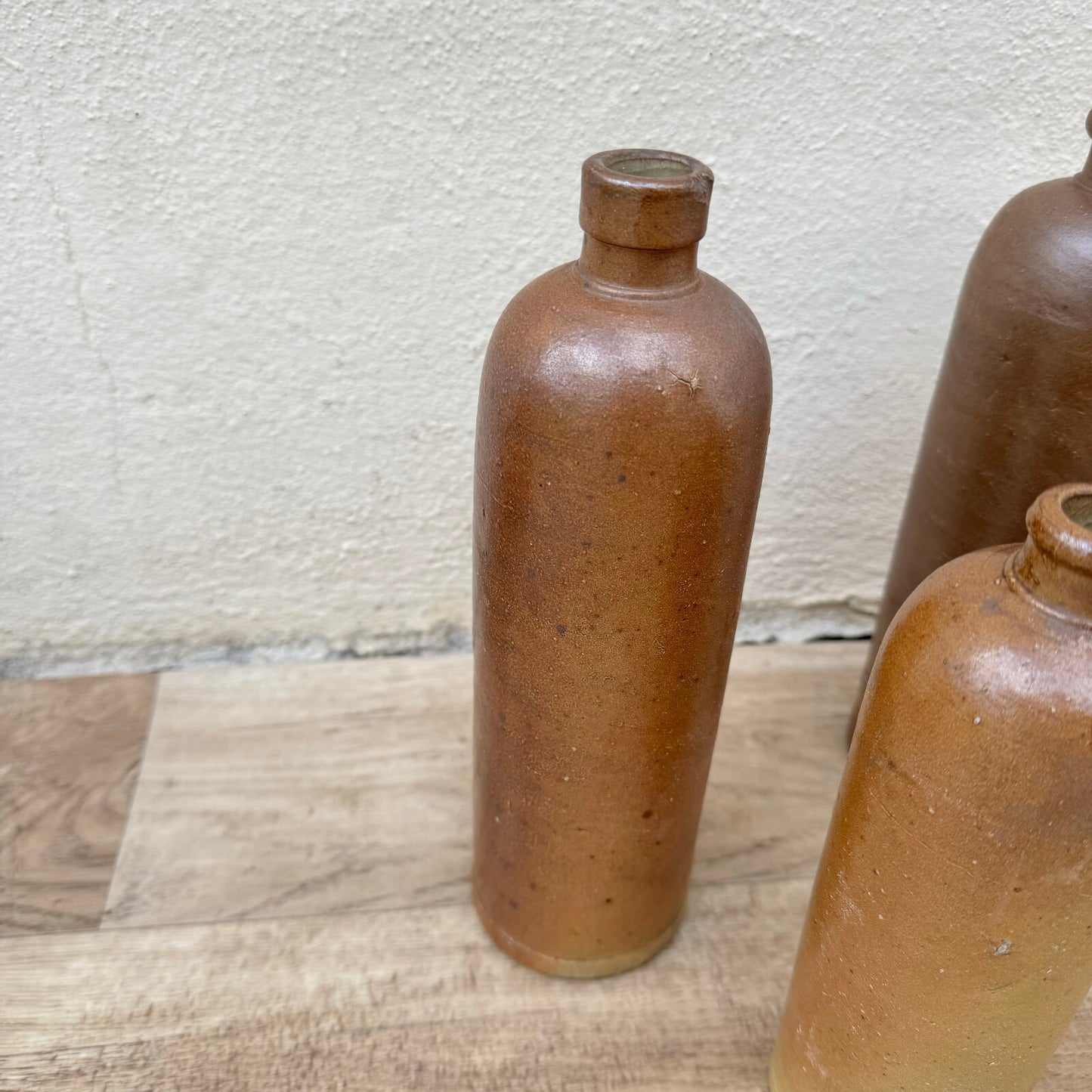 3 Vintage French Stoneware alcohol Wine Bottle water 1512253 Unmarked