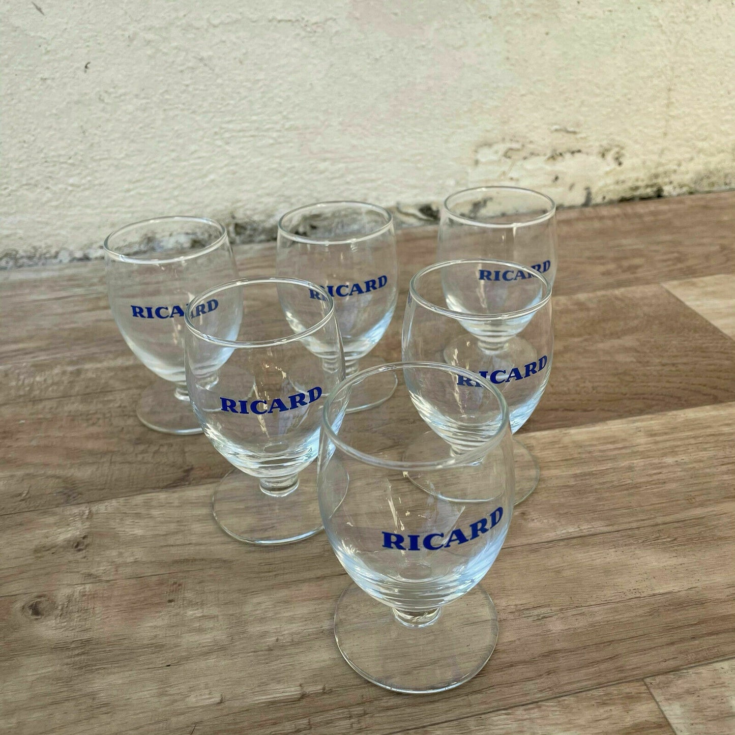 Vintage Ricard Pastis Glasses French Aperitif Set of 6 Barware 1707235 Does Not Apply