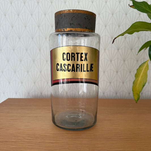 French Apothecary Jar Clear Glass Pharmacy Cortex Cascarille 1601251 Fleamarketfrance