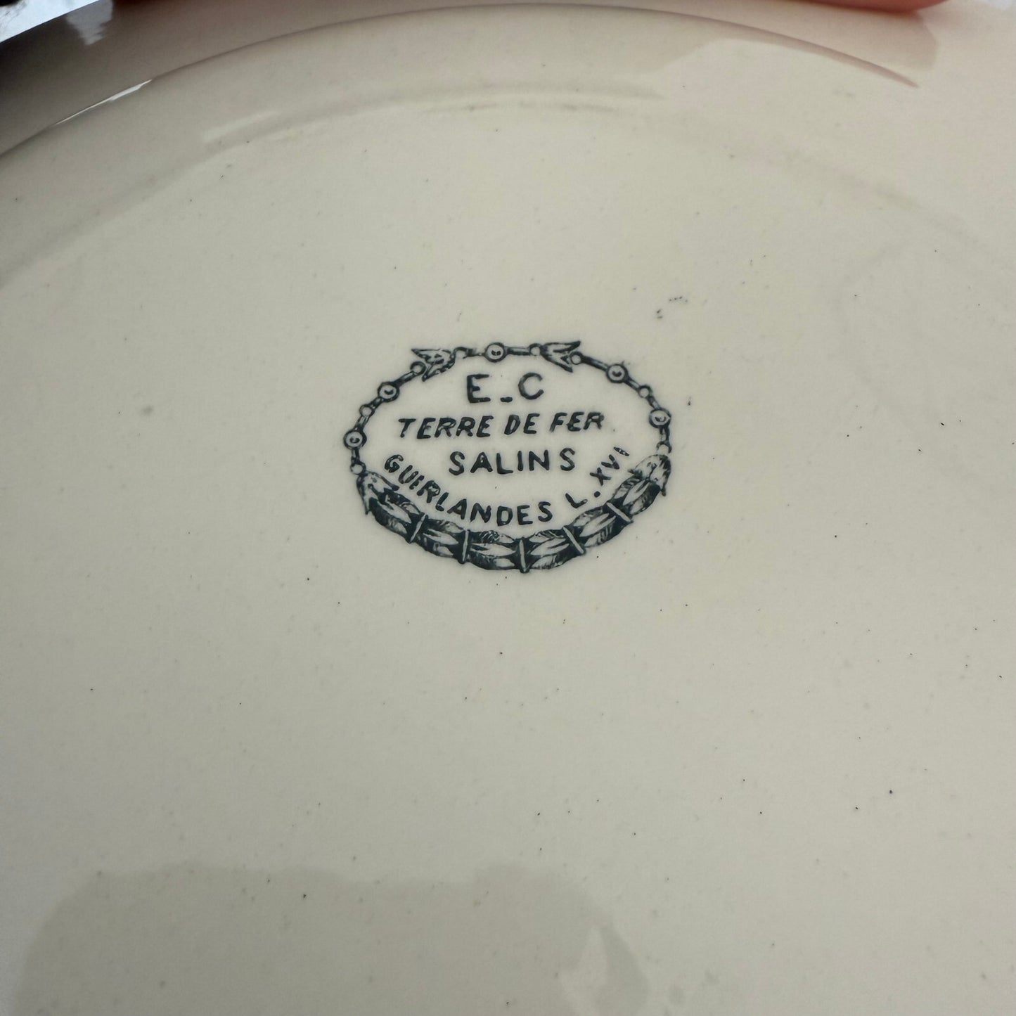 2 Soup plates decor garlands Louis XVI Salins ironstone 19thcentury 0505257