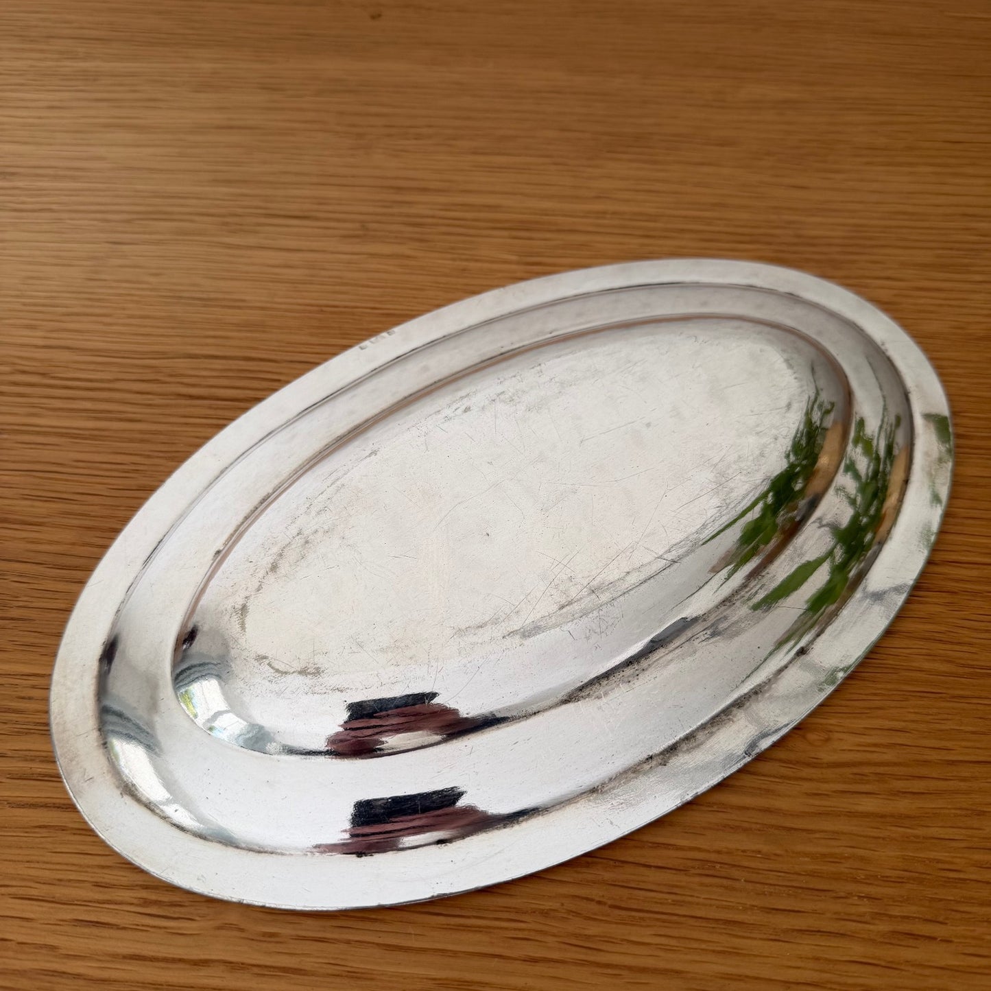 French Vintage brasserie silverplate Serving Tray ovale 2010257