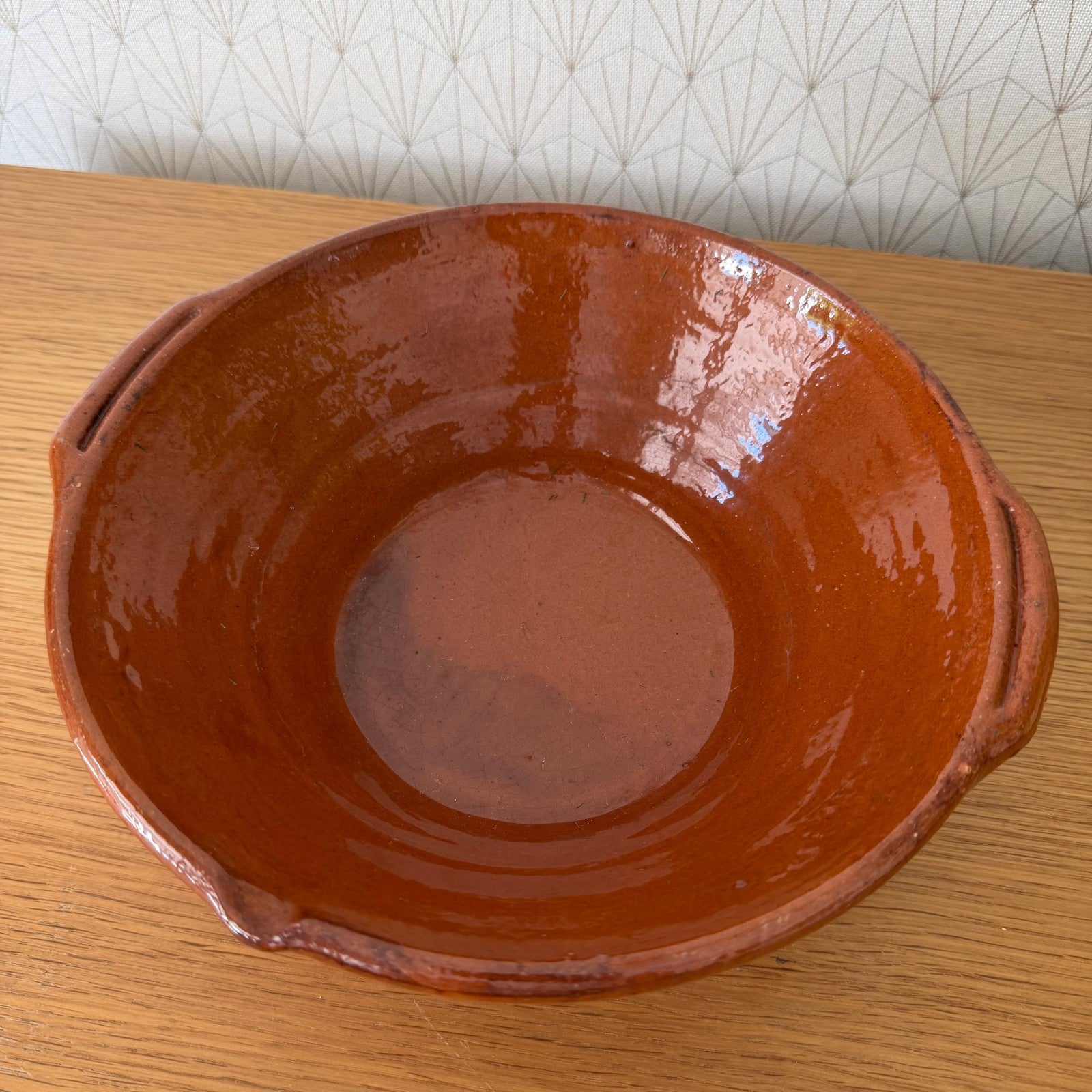 Vintage French Terracotta Bowl Glazed Rustic Pottery Mixing Tian 2505264 Fleamarketfrance