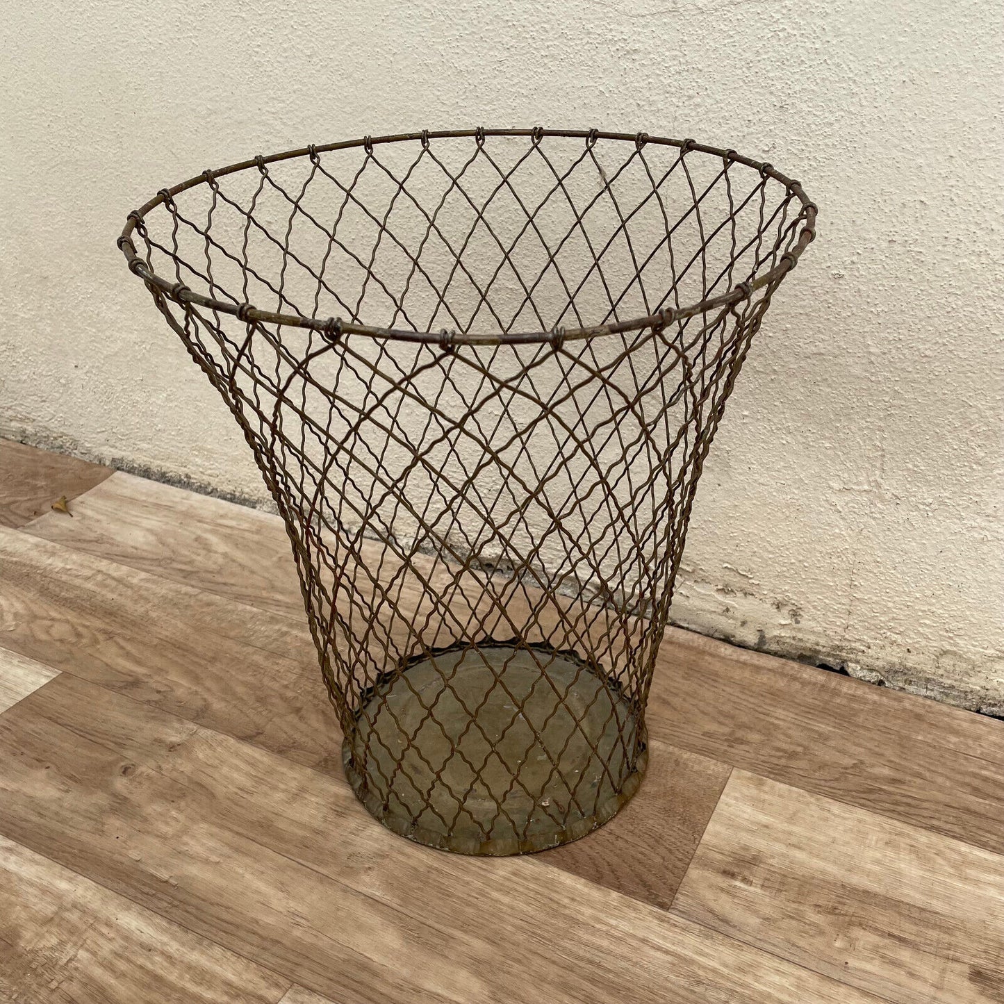 VINTAGE WIRE METAL WASTE PAPER BASKET 1903253 NEMCO