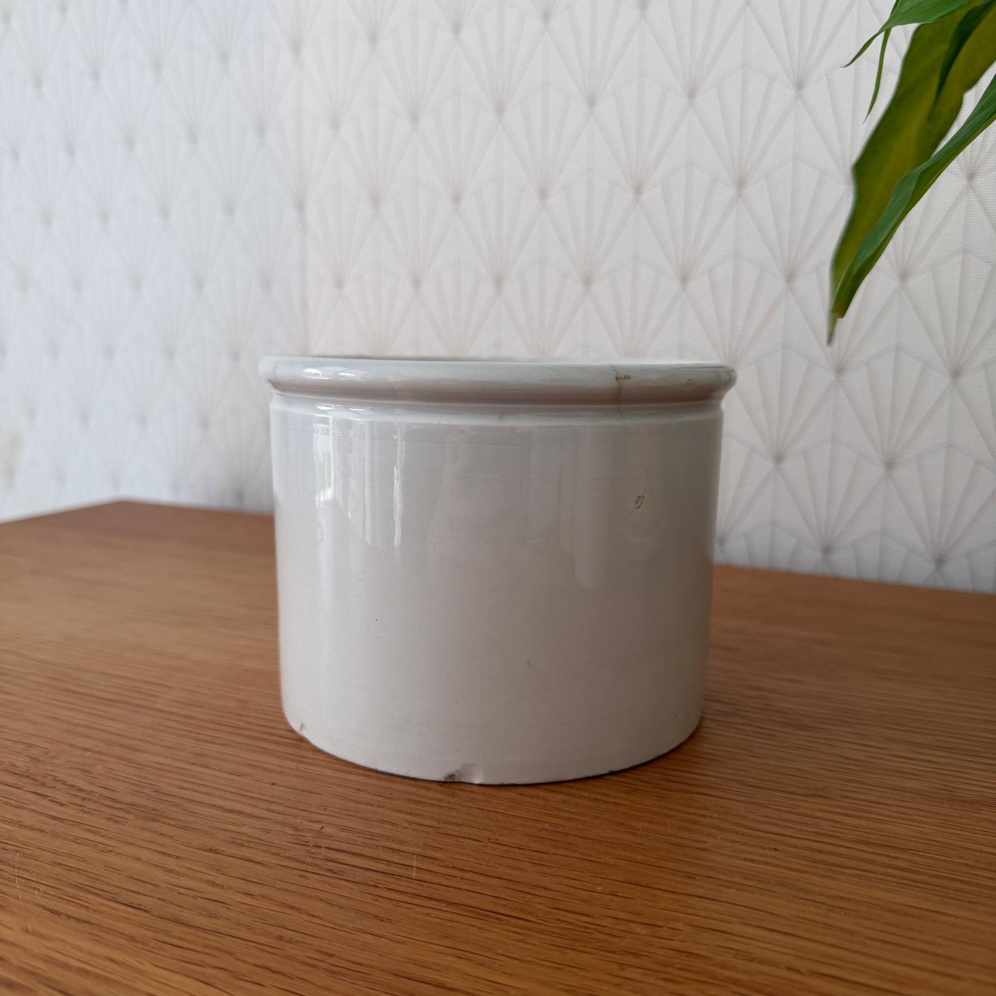 French Confit Pot White Ceramic Kitchen Storage Jar Antique 1602255 Unmarked