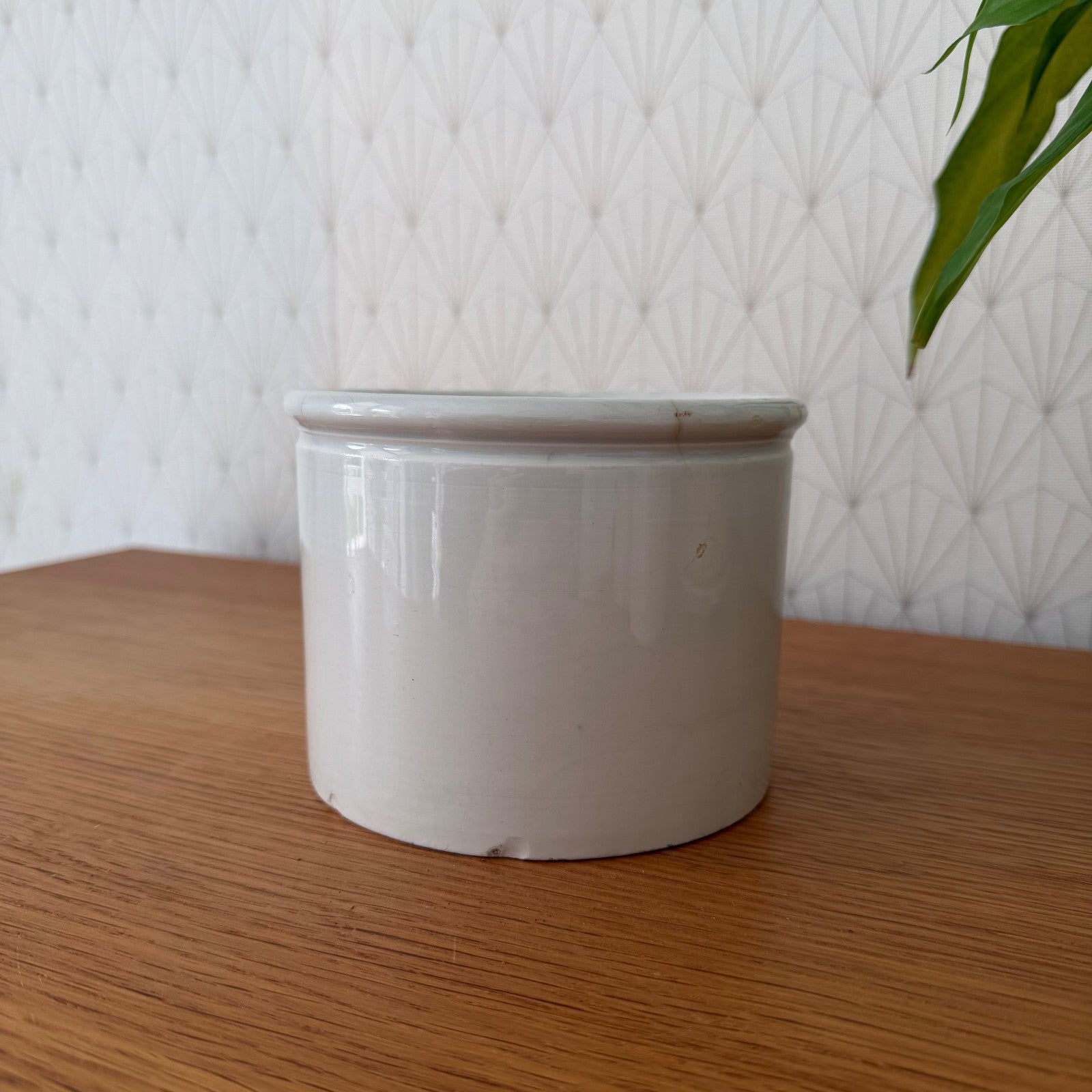 French Confit Pot White Ceramic Kitchen Storage Jar Antique 1602255 Unmarked