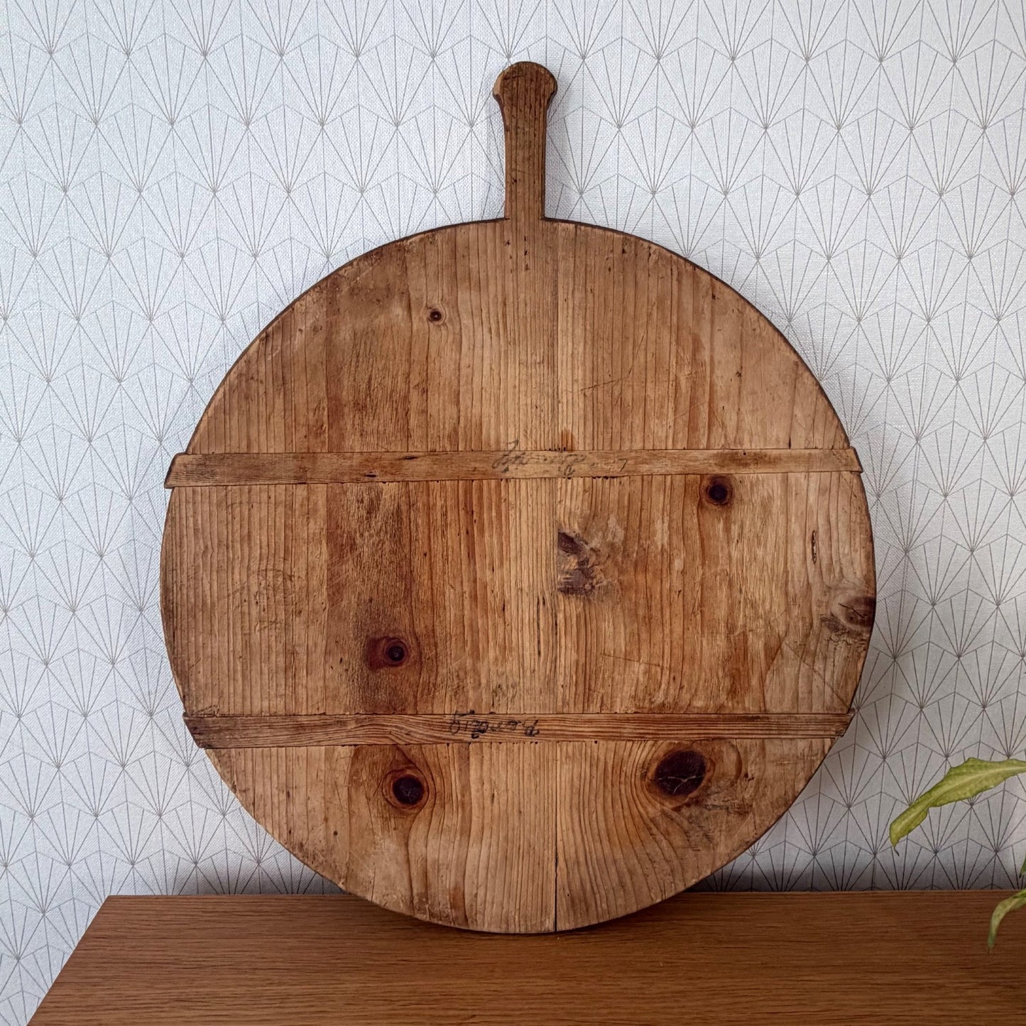 French Vintage Round Wood Bread Board Cutting Chopping 20" 0107269 Unbranded