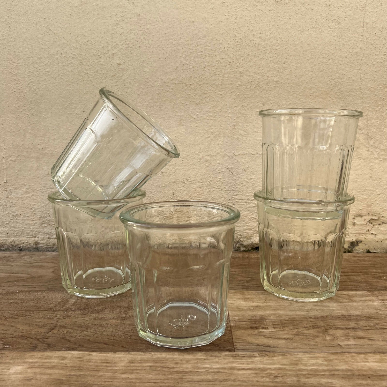 French Faceted Glass Jar Vintage Preserve Pot Container 750ml 0104251 Fleamarketfrance