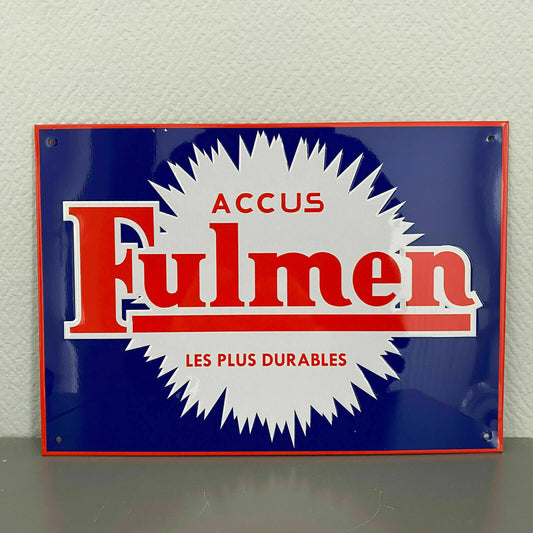 Vintage French Automotive Sign FULMEN Battery Metal Garage Wall Decor 2509212 FULMEN
