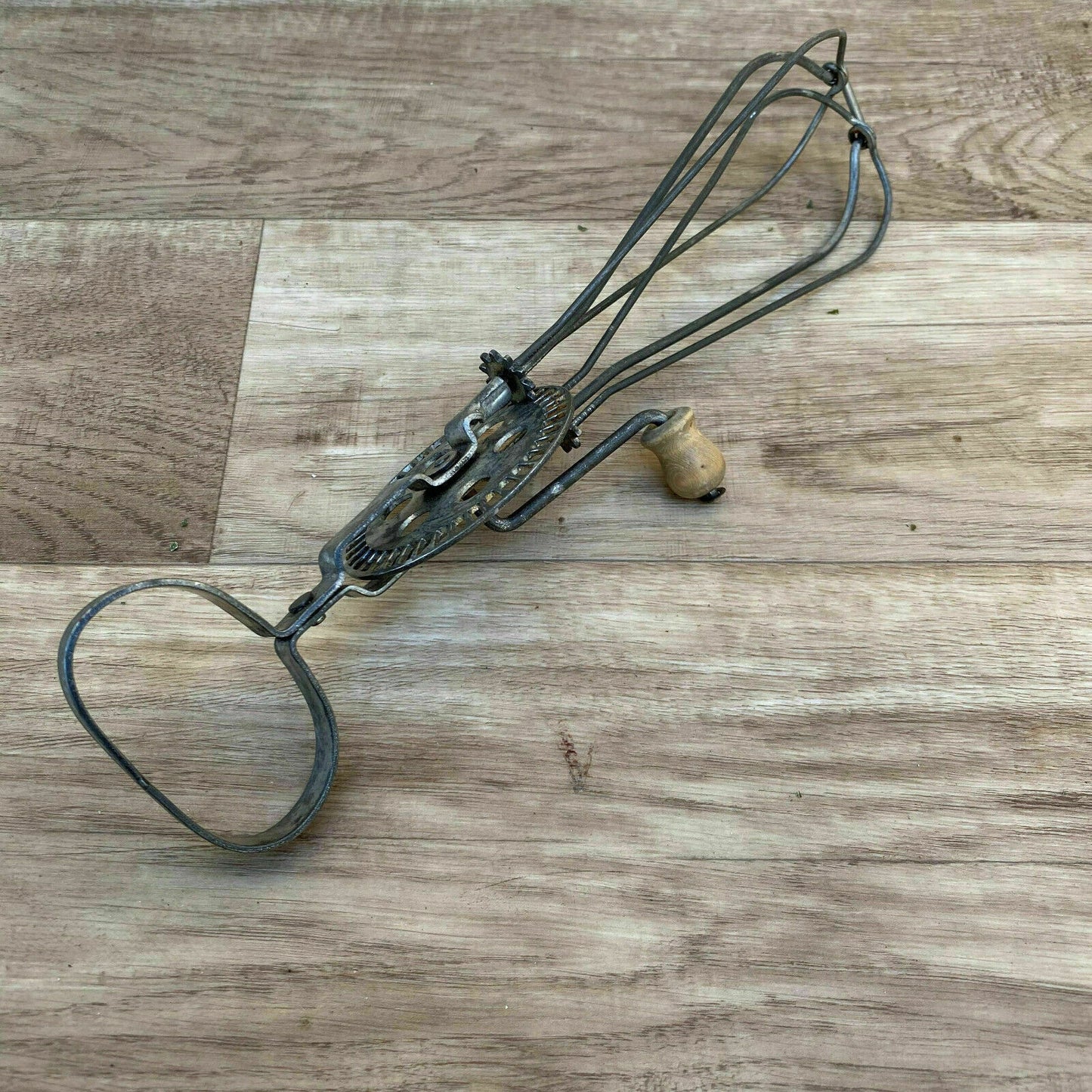 Vintage French Wire Whisk Metal Kitchen Utensil Wood Handle 16032017 Unbranded