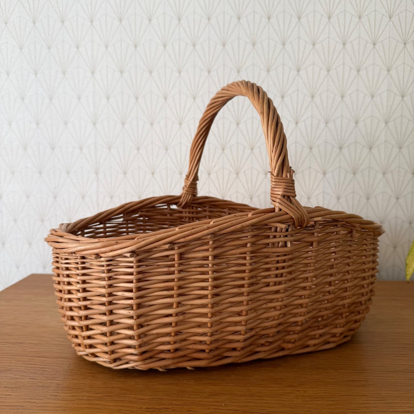French Wicker Basket Market Shopping Rattan Weave Handmade Vintage 2852613 Fleamarketfrance