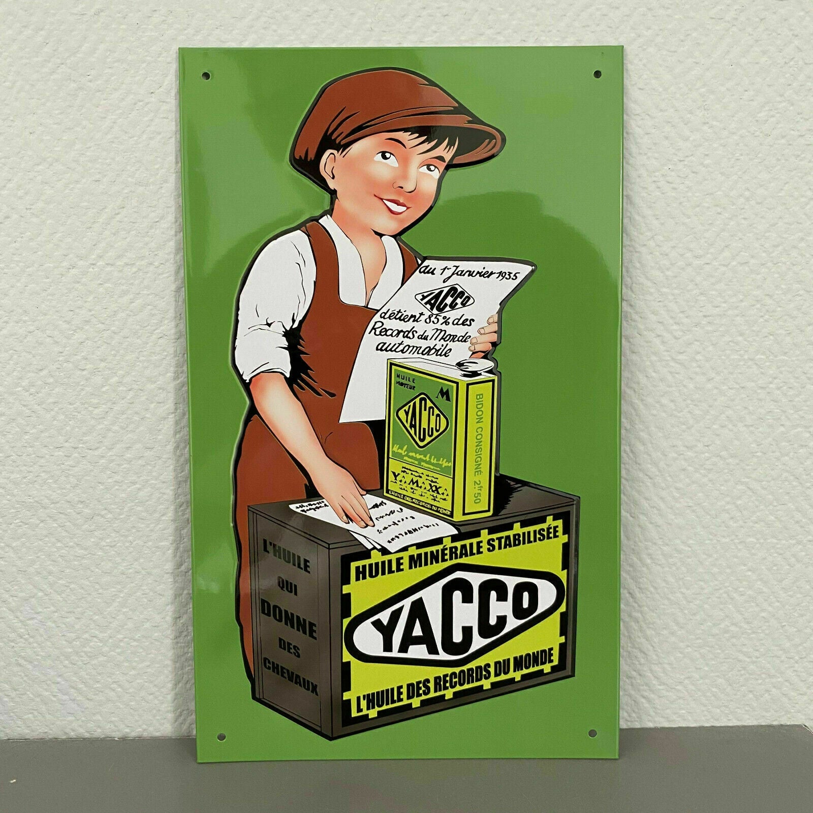 YACCO French Vintage Metal Sign Motor Oil Automobile Garage Decor 2509214 YACCO