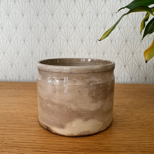 HANDMADE GLAZED White FRENCH CONFIT JAM POT SMALL CREIL MONTEREAU 15062414 - Fleamarketfrance