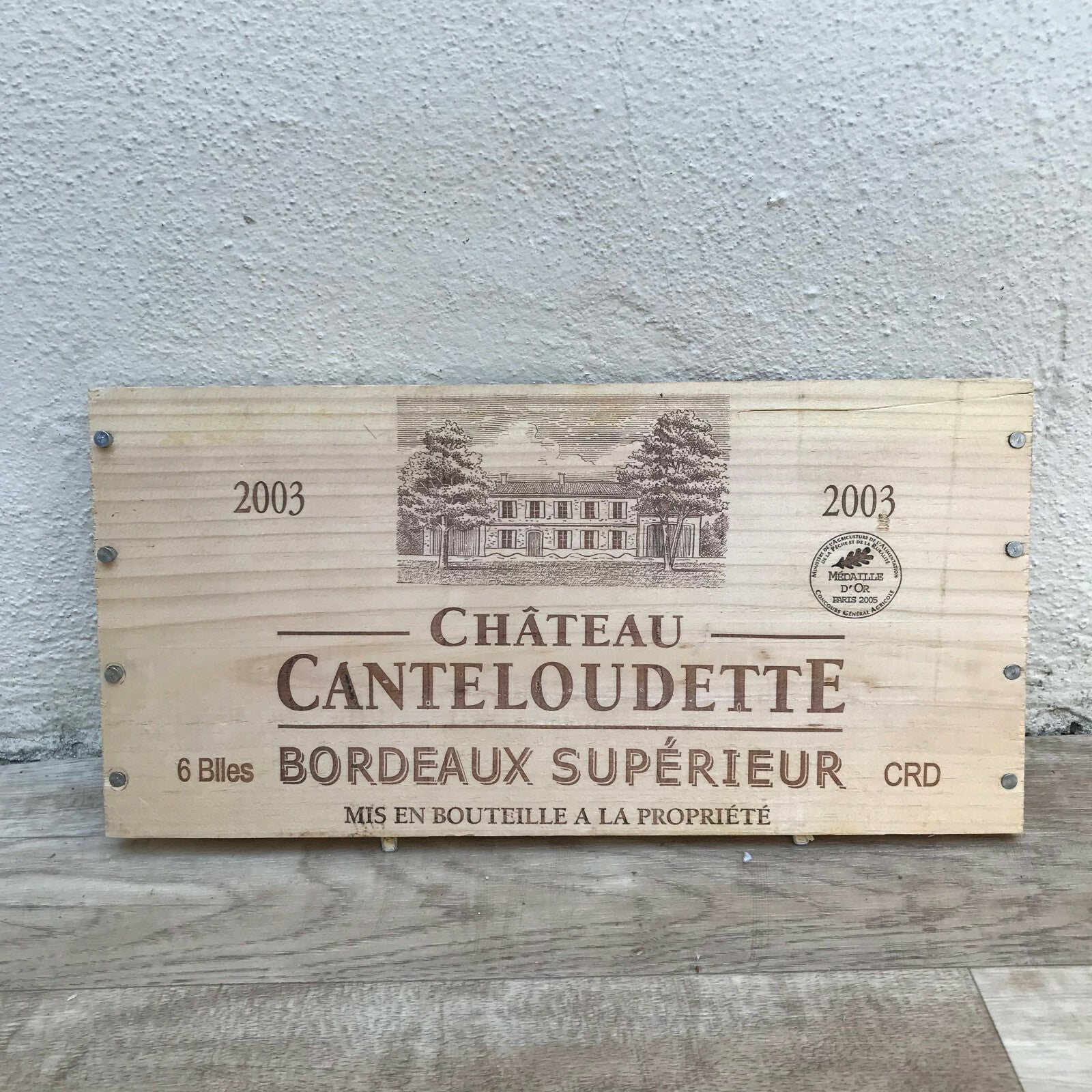 French Wine Crate Panel Bordeaux Chateau Canteloudette Vintage 08032215 Château Canteloudette