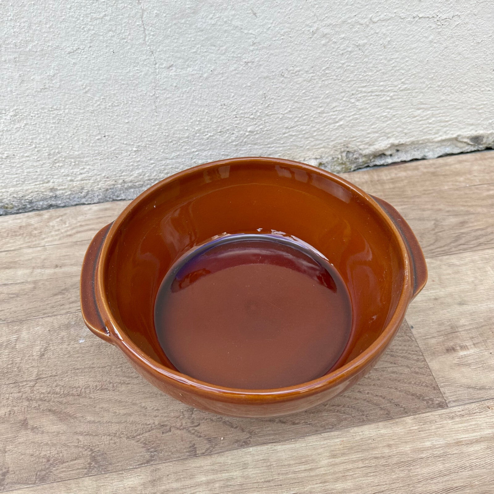 Vintage French Digoin Stoneware Mixing Bowl Terrine 9" Brown 12092429 Fleamarketfrance