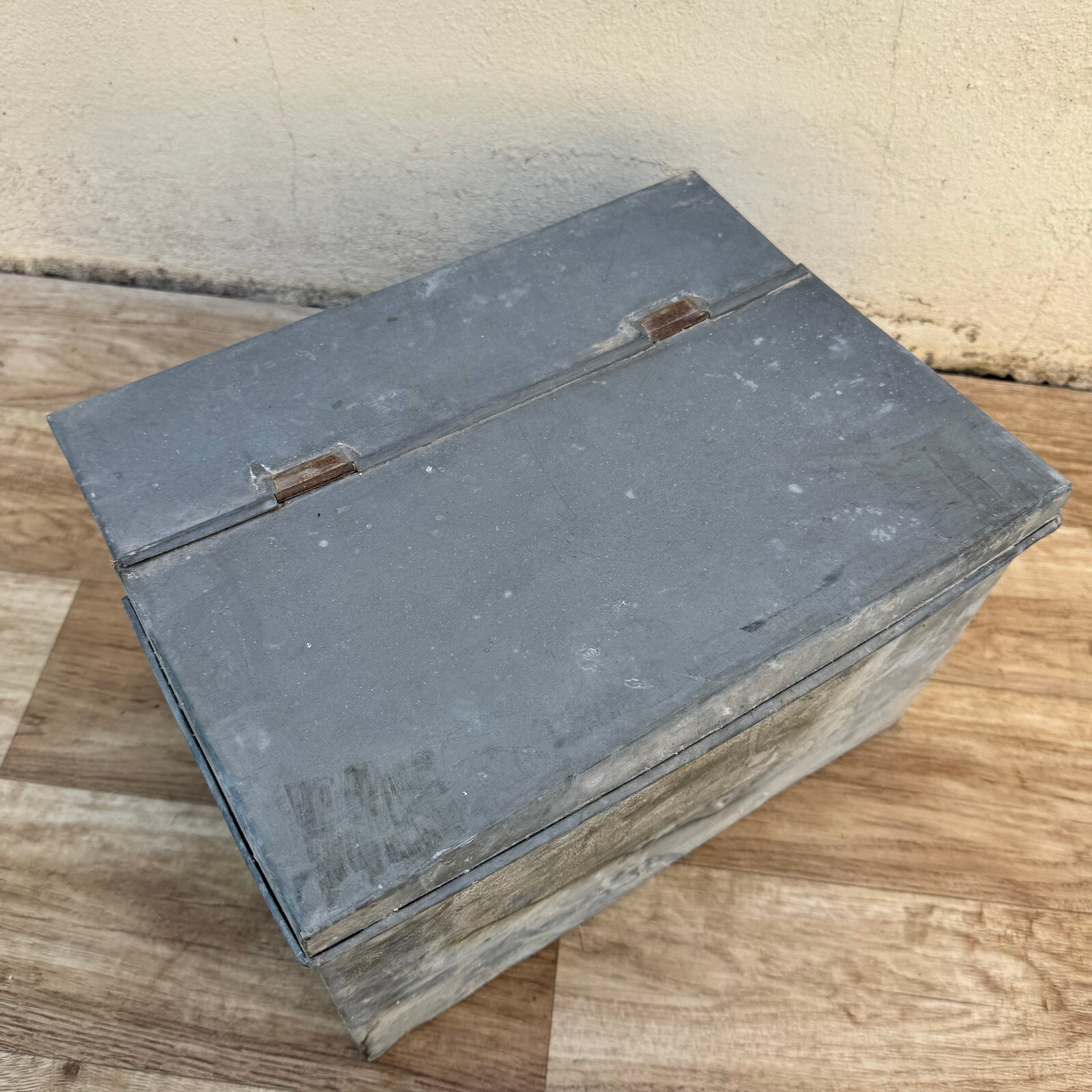French Metal Toolbox Vintage 1950s Galvanized Storage Case Industrial 1206243 Fleamarketfrance