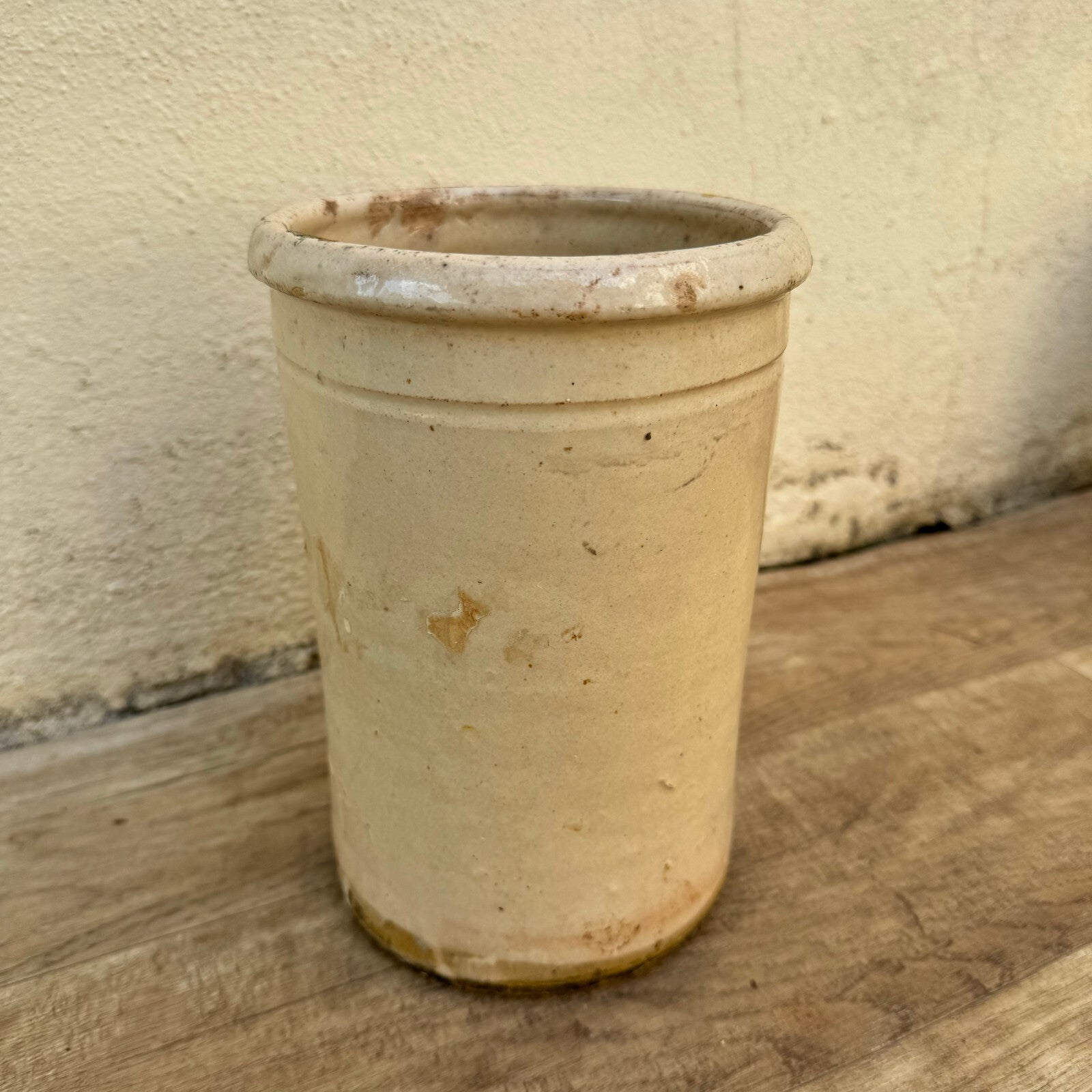 Antique French Stoneware Crock Sardine Storage Jar 8" Tall 1607242 Unbranded