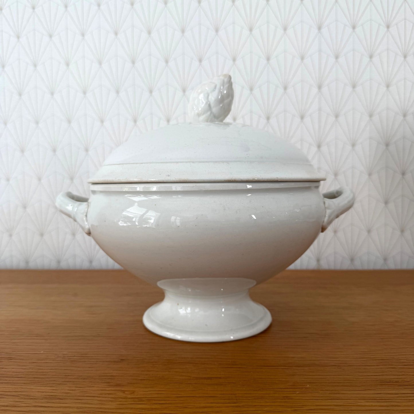 Antique French Soup Tureen White Ceramic Footed Bowl 1408263 Fleamarketfrance