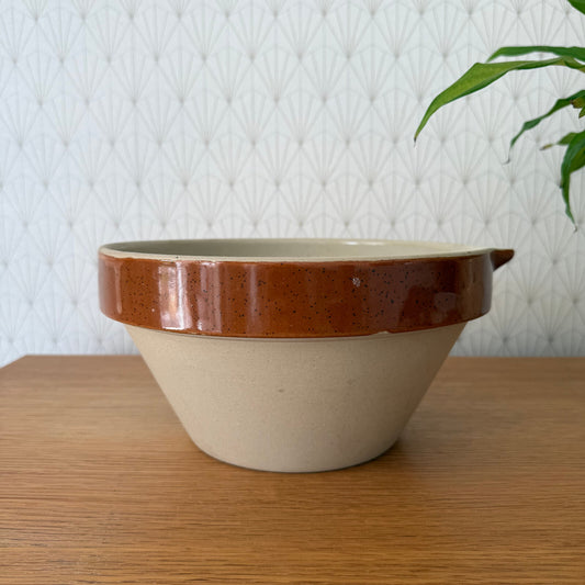 VINTAGE FRENCH GLAZED STONEWARE DIGOIN MIXING BOWL TERRINE TIAN 9 1/2" 12062511 Fleamarketfrance