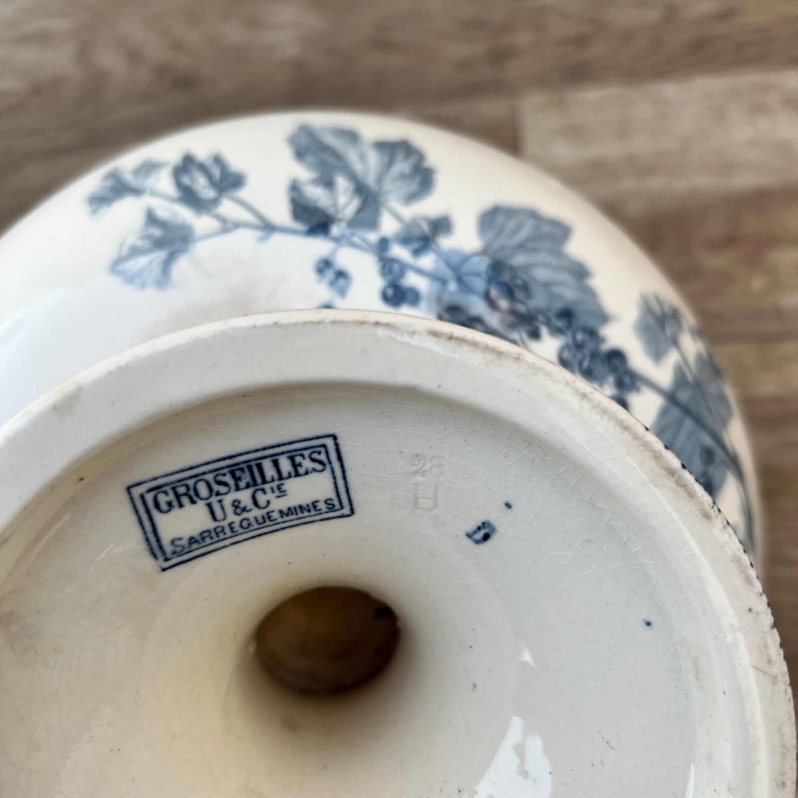 Vintage French Sarreguemines Compotier Groseilles Pattern Pedestal 12102418 Fleamarketfrance