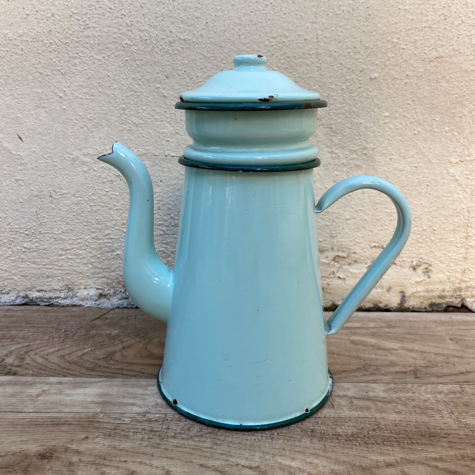 French Enamelware Biggin Coffee Pot Blue Vintage Kitchen 04072618 Fleamarketfrance