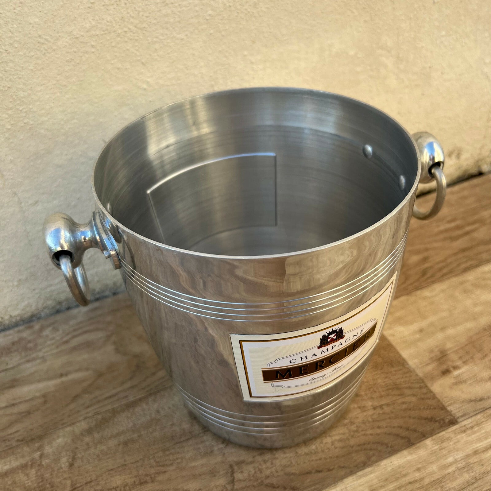 Vintage French Champagne Bucket MERCIER Chrome Ice Cooler Epernay 28012214 Mercier