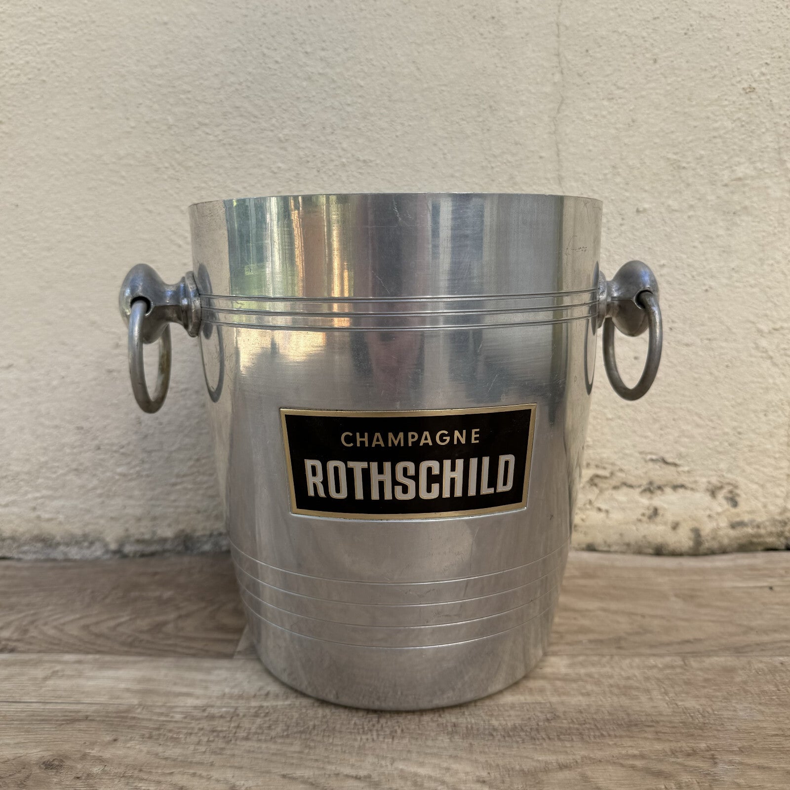 French Vintage Champagne Ice Bucket Rothschild Silver Metal Cooler 0309249 Rothschild