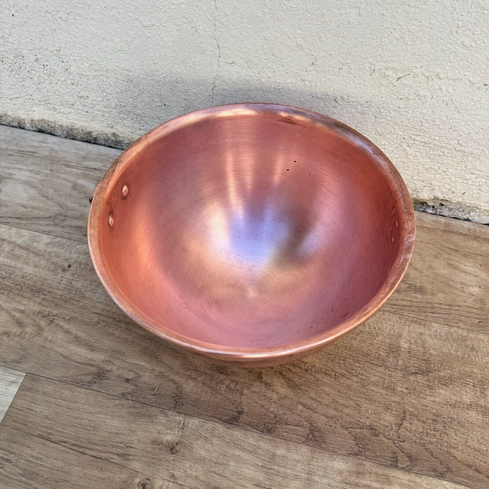 Antique Copper French Mixing Bowl Cul de Poule MAUVIEL FRANCE VILLEDIEU  1206249 - Fleamarketfrance