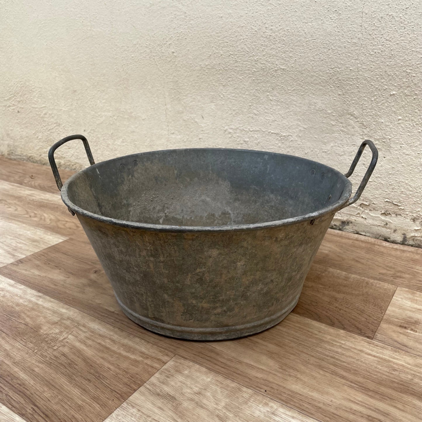 Vintage French Galvanized Zinc Wash Bucket Basin Potted Plant 18032511 Fleamarketfrance