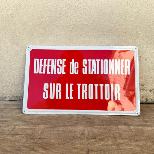 Vintage French Street Sign No Parking Metal Plaque Red White 17072214 Fleamarketfrance