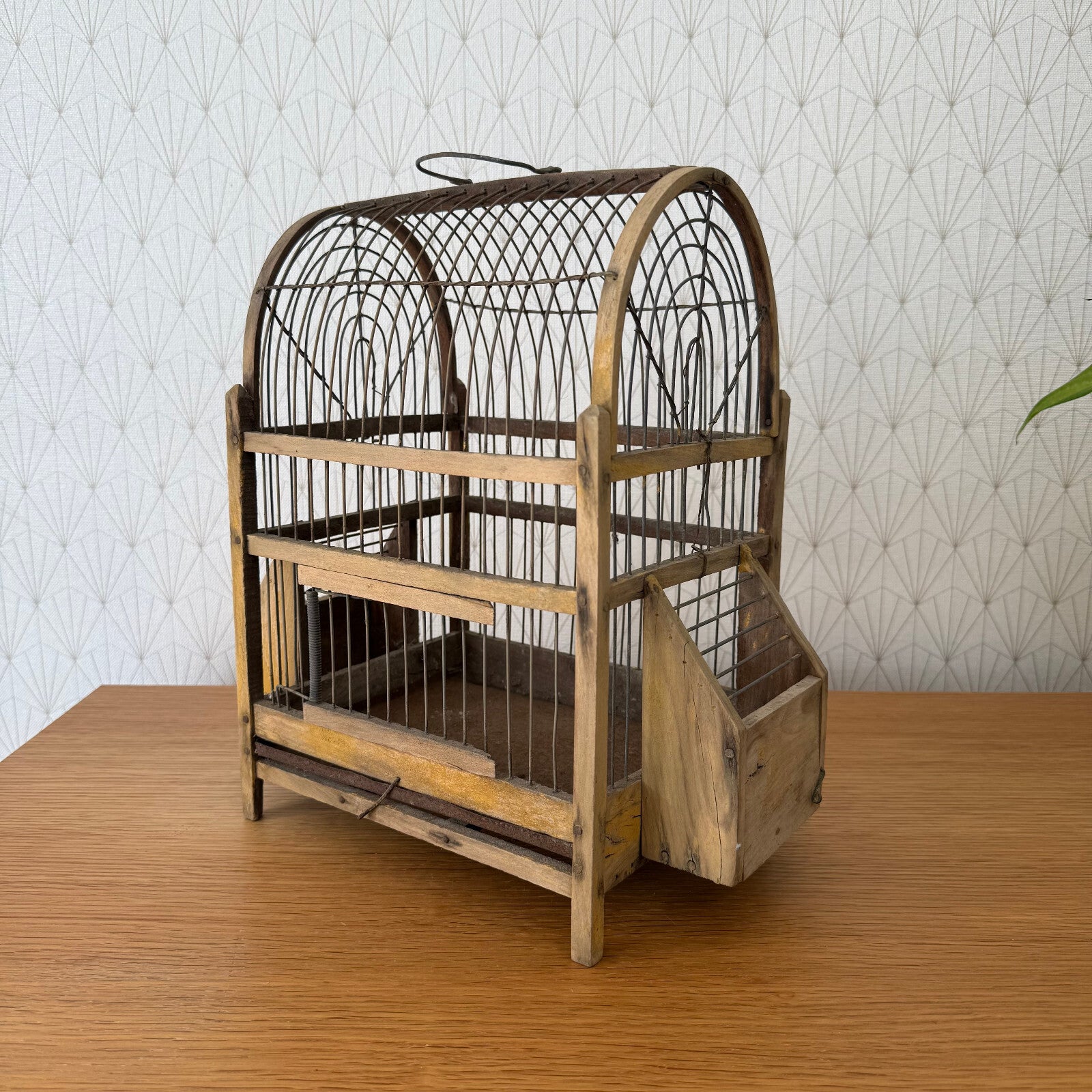Vintage French Style Bird House Cage Wood Wire Metal Decorative 1206258 Bird