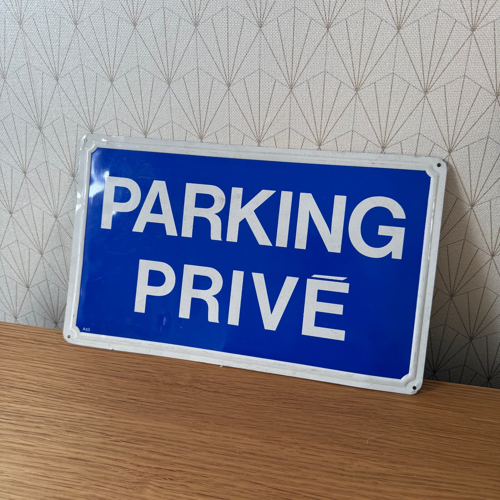 French Parking Sign Vintage Metal Prive Street Plaque Blue White 2212245 Fleamarketfrance