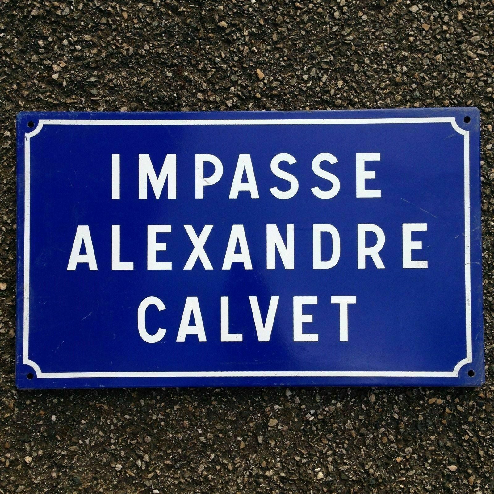 Vintage French Street Sign Impasse Alexandre Calvet Avignon Enamel Plaque Fleamarketfrance