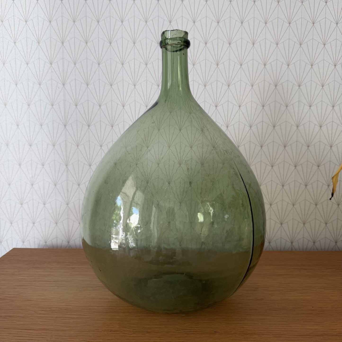 Antique French Dame Jeanne Green Glass Demijohn Wine Bottle 1107263 Fleamarketfrance