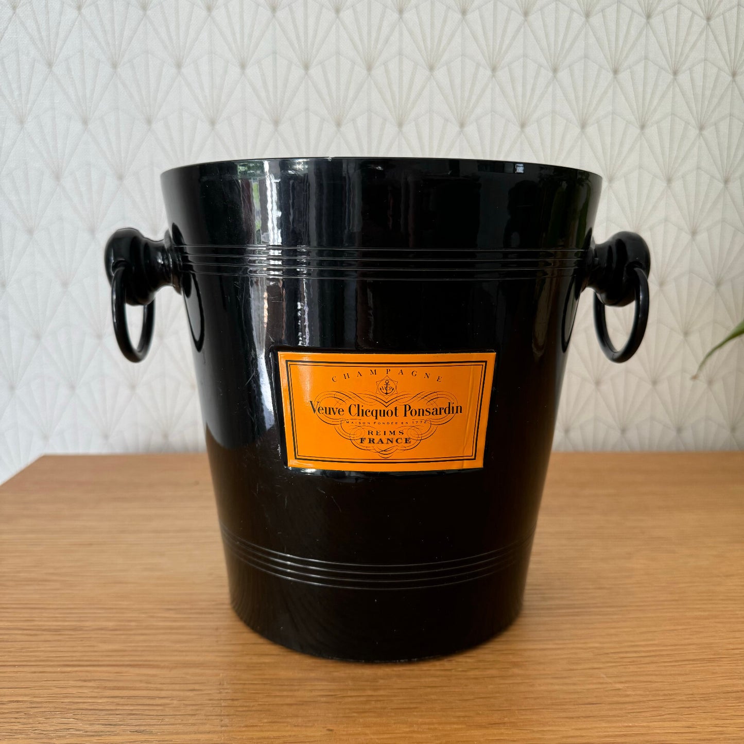 Vintage Veuve Clicquot Champagne Ice Bucket Black French Cooler 0208243 Veuve Clicquot