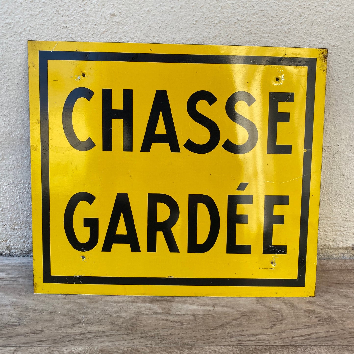 Vintage French Hunting Sign Chasse Gardee Metal Warning Plaque 03102215 Unbranded