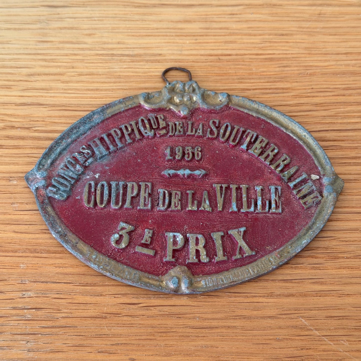 French Agricultural Trophy Plaque 1956 Souterraine Bronze Award 1212255 Fleamarketfrance : French vintage and antique decor