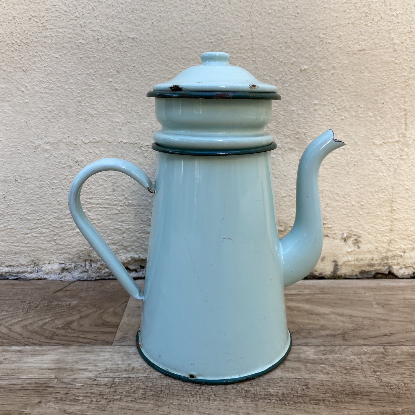 French Enamelware Biggin Coffee Pot Blue Vintage Kitchen 04072618 Fleamarketfrance